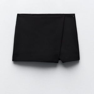 NWT Zara Asymmetric Skort Black